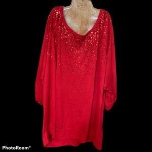 Karen Brooks sequence red shirt 4XL NWT